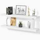 Floating Shelves for Wall, Bathroom Shelves Over Toilet, Wall Shelves & Book Shelf for Room, Hanging Shelf, Modern Wooden Mounted Floating Shelves, 36x7x1.5 in (White, Set of 2)