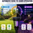 4 Pack Solar Bug Zapper Outdoor Waterproof Solar Powered Mosquito Zapper Repellent Outdoor Patio,Cordless & Auto On/Off Trap Light with Hook for Small Fly Zappers for Garden Backyard Gnat for Outside