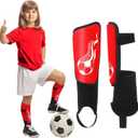 Soccer Shin Guards and Socks Kids Youth Lightweight Soccers Pads Defender with Ankle Protection Ski Shin Guards Football Equipment for Age 4-14 Toddler Boy Girl