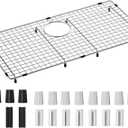 Sink Bottom Grid 28-3/8" x 14-3/16", Rear Drain with Corner Radius 3/8", Sink Protector for Kitchen Sink Single Bowl Farmhouse Sink
