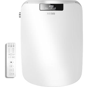 XCQQ Bidet Square Toilet Seat for Rectangle Toilets, Rectangular Electric Heated Bidet Toilet Seat with Wireless Remote, Adjustable Warm Water and Air Dryer, Oscillating Wash