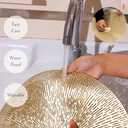 Round Placemats Gold Metallic Set of 6 Vinyl Hollow Placemats 15 Inch, Washable Easy Clean Wipeable Non Slip Stain Heat Resistant Dining Table Place Mats for Wedding Party Decoration by Snowkingdom