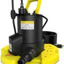 Automatic Pool Cover Pump - 1 HP 3450 GPH Water Pump Above Ground with Check Valve, 3 Adapters and 29.5FT Extra Long Power Cord, Sump Pump Water Removal for Pool, Hot Tubs and Basement