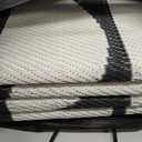 Wonnitar Waterproof 6x9 Outdoor Rug for Patio Clearance, Reversible Plastic Straw Rug Large Portable Camping RV Rug, Geometric Outside Area Rug for Backyard Balcony Garden (Black & White, 6'x9')