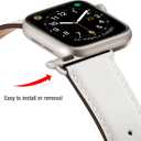 OMIU Leather Bands Compatible with Apple Watch Band 38mm 40mm 41mm 42mm(Series 11/10), Genuine Leather Wristband Starp for iWatch SE Series 11 10 9 8 7 6 5 4 3 2 1 Ultra for Women Men