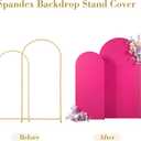 Pink and Hot Pink Arch Cover 2 Set - 7.2FT and 6FT Arch Backdrop Cover Spandex Fitted Wedding Arch Stand Covers for Baby Shower Girls Birthday Party Photo Balloon Arch Covers Stretchy Backdrop