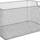 YBM HOME Kitchen Pantry Organizer Wire Basket for Shelves, Cabinets, Pantry, Countertop, Mesh Open Storage Bin Metal Basket for Organizing Food Supplies 12 x 7.8 x 5.8