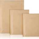 50 Pcs Kraft Bubble Mailers 3 Size Padded Envelopes Kraft Poly Mailers Bubble Lined Shipping Envelopes Mail Shipping Bags for CDs Book Business Supplies (Natural)