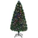 5 ft. Pre-Lit Fiber Optic Artificial PVC Christmas Tree with Metal Stand Holiday