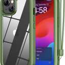 ANB for iPhone 15 case,Soft Silicone and Clear Hard PC Back 3in1 Full Body Shockproof HeavyDuty Military Grade Drop Protection Cover for iphone15 6.1inch (Green)