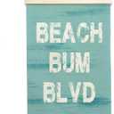 NQDWX Beach Bum Blvd Hanging Flag - Coastal Retro Wall Decor, 12x17 Inch Vintage Surf Style Banner, Beach House Sign, Gift for Surfers & Summer Vibes Lovers. (162)