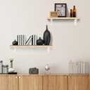 Mrodx 9.8 inch Heavy Duty Shelf Brackets,6 Pack Floating Shelf Bracket, 90 Degree L Brackets for Shelves,for Wooden Board Hanging Support