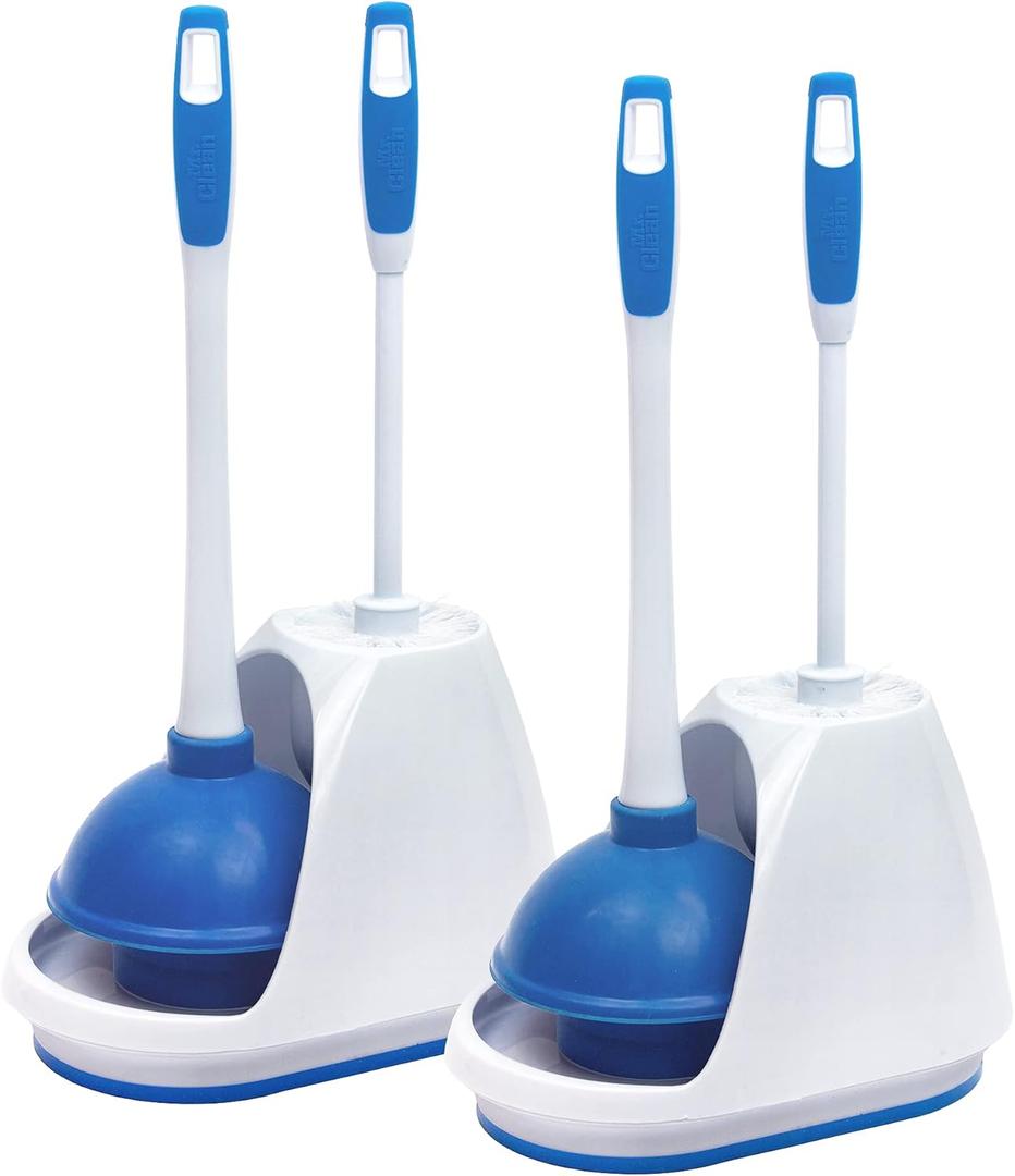 Mr. Clean Toilet Bowl Brush and Plunger Caddy Combo (Set of 2) (White)