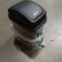 Gloreen 7 Liter Plastic Swing Lid Trash Can, 1.8 Gallon Small Garbage Can, Black