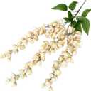 Artificial Flowers 61cm Artificial Wisteria Fake Flower Bushy Vine Hanging Garland for Wedding Home Wall Home Decoration(Champagne)