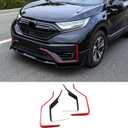Car Accessories Fit for Honda CRV CR-V 2020 2021 2022 Exterior Front Bumper Lower Strip Guard Trim (Red+Black) ABS 4 PCS