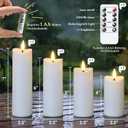 12 Pcs Battery Operated Waterproof White Plastic Flameless Pillar Candles with Timer & 2 Remotes, 2.2" x4" 4" 4" 5" 5" 5" 6" 6" 6" 7" 7" 7" Outdoor Flickering LED Warm Light for Home Decor