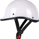 Yesmotor Motorcycle Helmet Half Shell Hawk Style Helmets Compact Lightweight Open Face for Motorcycle Street Bike Cruiser Moped - DOT Approved (White,XL)