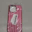 Magnetic Case for iPhone 14 Pro Max, Compatible with MagSafe, Aesthetic Striped Cute Design for Women, Hybrid 2-Layer Hard Shell Phone Cover, Hot Pink (Red)