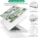 for MacBook Air 13 inch Case 2026 M5 A3449 2025 M4 A3240 2024 M3 A3113 2022 2023 A2681 M2 Chip, Plastic Pattern Hard Shell Case Cover for Mac Air 13.6 M5 2026 Touch ID, Tropical Green Leaves