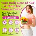 Appetite Suppressant Supplement| Akkermansia Function| Apple Cider Vinegar Gummies with Green Tea Extract, Probiotic for Fat Burner, Detox Cleanse, Metabolism, Energy & Digestive Health, 60 Gummies