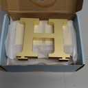 Monogrammed Christmas Stocking Holder with Initials,2 in 1 Fireplace Stocking and Garland Hanger for Mantle,2 Hooks Letter Gold Stocking Holder for Xmas Fireplace (Letter-H)