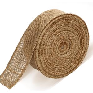 20 Yard 2 Inches Burlap Ribbon Wide Jute Ribbon Natural Burlap Fabric Roll Wired Edge for Wreaths, Christmas Tree Decoration, Big Bow Crafts, Gift Wrapping, Wedding