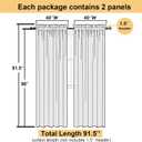 Lecloud Leia Dusty Blue Sheer Curtains 90 Inches Long 2 Panels, Jacquard Textured Curtains for French Door, Rod Pockets Farmhouse Airy Semi Sheer Voile Drapes for Bedroom Living Room, 40 W x 90 L