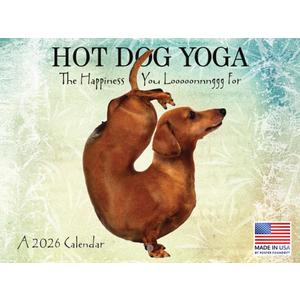 Dog Yoga Calendar 2026 Funny Gift Monthly Wall Calender 12 Month | American Made In The USA