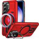 for Samsung Galaxy S23 Plus Case Compatible with MagSafe | [Military-Grade Shockproof][Dual Layer Protection] Heavy Duty Outdoor Rugged Bumper[Built-in Camera Stand],Red