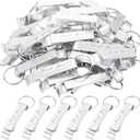 Dandat 100 Pcs Bottle Opener Keychain Bulk Thank You Wedding Favors for Guests Aluminum Wine Beer Opener Engraved Wedding Guest Gifts for Birthday Christmas Party Graduation Souvenirs(Silver)