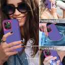 for iPhone 13 Pro Max Case, with Screen Protector, Dust-Proof Port Cover, Full-Body Non-Slip Silicone Rubber Covered, Military Grade Drop-Proof Shockproof Phone Case, Red/Purple