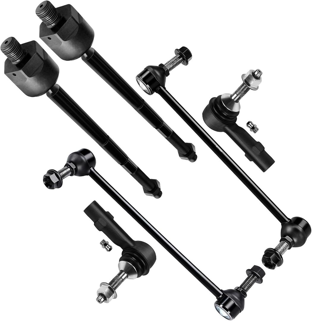 SCITOO 6pcs Front Suspension Kit Inner Outer Tie Rod End fit 2010-2012 for Ford Taurus for Ford Flex for Lincoln MKS MKT with Sway Bar Link