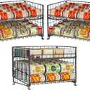 Adjustable Rack Organizer, Stackable 2-Tier Storage for Kitchen Pantry Cabinet, Can Holders for Food, Multifunctional Dispenser for Snacks Soda-3 Pack (2 Tier-3 pack)