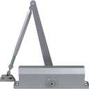 Dynasty Hardware Door Closer, Commercial Hydraulic Closer, Self-Closing, Spring Size 3, Surface Mount, Sprayed Aluminum, Series 3000