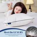 Feather Down Pillows King Size Set of 2, Luxury Hotel Collection Bed Pillow 2 Pack, Airyfil Powered Fillings & Feathers PillowFluffy Plush for Side Sleepers, Medium Firm, 20x36 in.