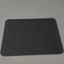 Silicone Dish Drying Mat for Multiple Usage,Easy clean,Eco-friendly,Heat-resistant Silicone Mat for Kitchen Counter or Sink,Refrigerator or Drawer liner Grey L 16 inches x 12 inches (Gray)