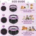 Portable Pet Playpen for Medium Dogs & Cats, Foldable Puppy Safety Pen with Removable Zipper Top, Breathable Mesh Dog Delivery Room, Indoor Isolation Cage for Pets (Purple, Medium)