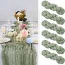 6 Pack Sage Green Cheesecloth Table Runner 10FT Boho Table Runner Long Semi-Sheer Gauze Fabric Rustic Vintage Wedding Table Decor for Wedding Decor Arch Draping Holiday Party Home