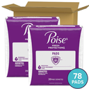 Poise Incontinence & Postpartum Pads for Bladder Leaks, 7 Drop Ultra Absorbency, Long Length, 78 Count