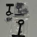 Ceiling-Mount Curtain Rod Brackets, Heavy Duty Ceiling and Wall Curtain Rod Holder for 1 Inch Drape Pole (Black (Set of 4))