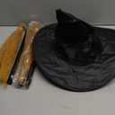 Jetec Halloween Witch Broom Hat Set Black Hat with 39.4 Inch Broom Realistic Wizard Witch for Halloween Party Cosplay Props Costume Accessories