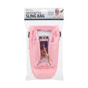 B•WELL Water Bottle Sling Bag with Adjustable Strap& Convenient Phone Pocket. Pink