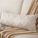 Boho Lumbar Pillow Cover 14"x36" Long Pack of 1 Decorative Pillows Bed, Beige with Brown Body Throw Pillow Covers, for Modern Farmhouse Sofa Bedroom Living Room Home Decor Couch Pillowcase