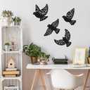 Capoda 4 Pcs Metal Bird Wall Art Flying Bird Wall Decor Birds Sculpture Silhouette for Scandinavian Home Decor Office Rustic Room Patio Garden Outdoor Decoration Memorial Gift Sympathy Cemetery Grave