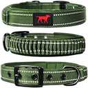 Tuff Pupper Heavy Duty Dog Collar with Handle | Ballistic Nylon Heavy Duty Collar | Padded Reflective Dog Collar with Adjustable Stainless Steel Hardware | Convenient Sizing for All Breeds
