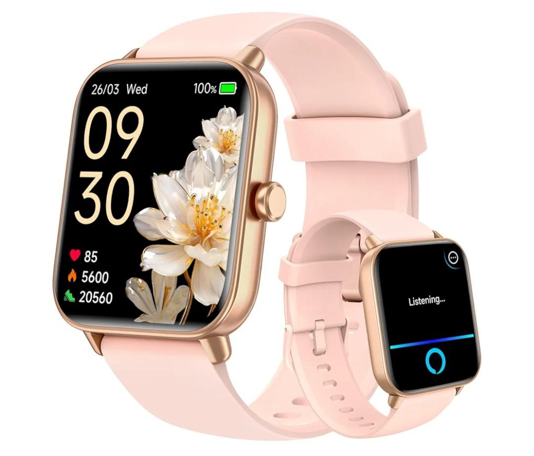 Smart Watch for Women, Alexa Built-in, 1.8" Touch Screen Fitness Tracker, Make/Answer Calls, Heart Rate/Sleep/SpO2 Monitor, Pedometer, IP68 Waterproof Watches for Android iPhone, 101+ Sport Modes