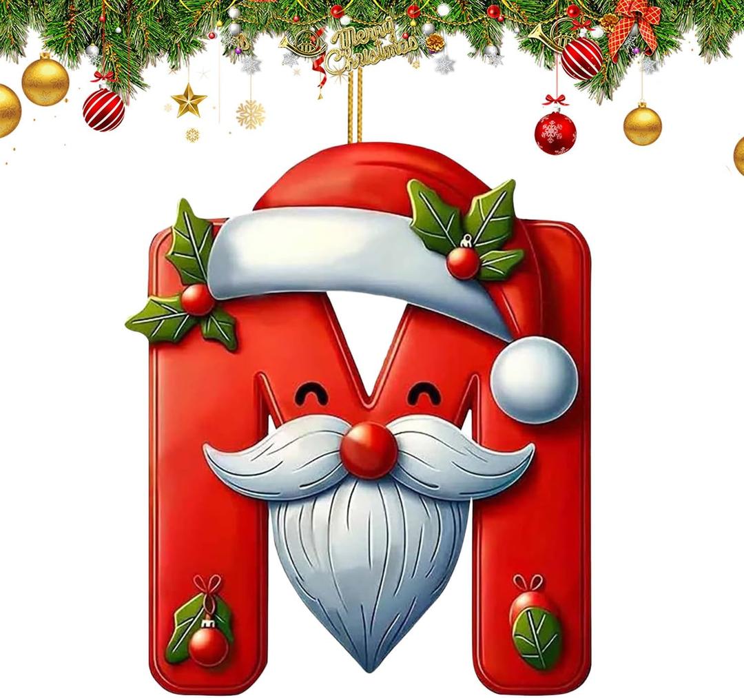 3 x 26 Letter Ornaments for Christmas Tree Decoration, Christmas Initial Ornament, Personalized Hanging Pendant Xmas Alphabet for DIY Craft Ornaments, Hanging Name Tags for Xmas Tree Decor (M)