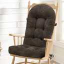 Rocking Chair Cushion - Chenille Fabric, High-Density Sponge, Durable Comfort Double-Sided Tufted Seat Pads with Ties, ChenilleSepia Brown, 44x19x4 inch