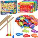 Coogam Wooden Magnetic Fishing Sight Words Game Learning Dolch Word Flashcards Montessori Educational Toy for Preschool 3 4 5 Year Old Kids